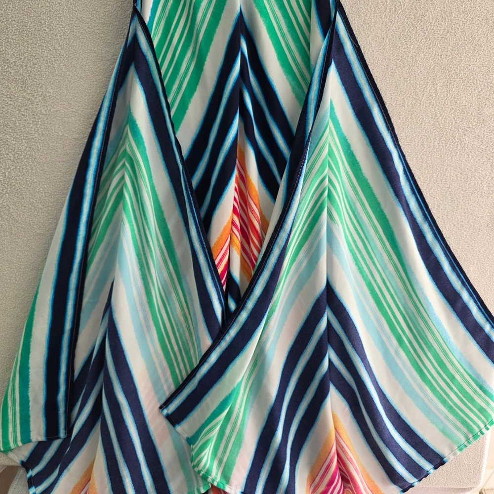 Tommy Bahama Striped Handkerchief Hem Cover Up Dress Multicolor L/XL TSW90923C - Picture 6 of 14